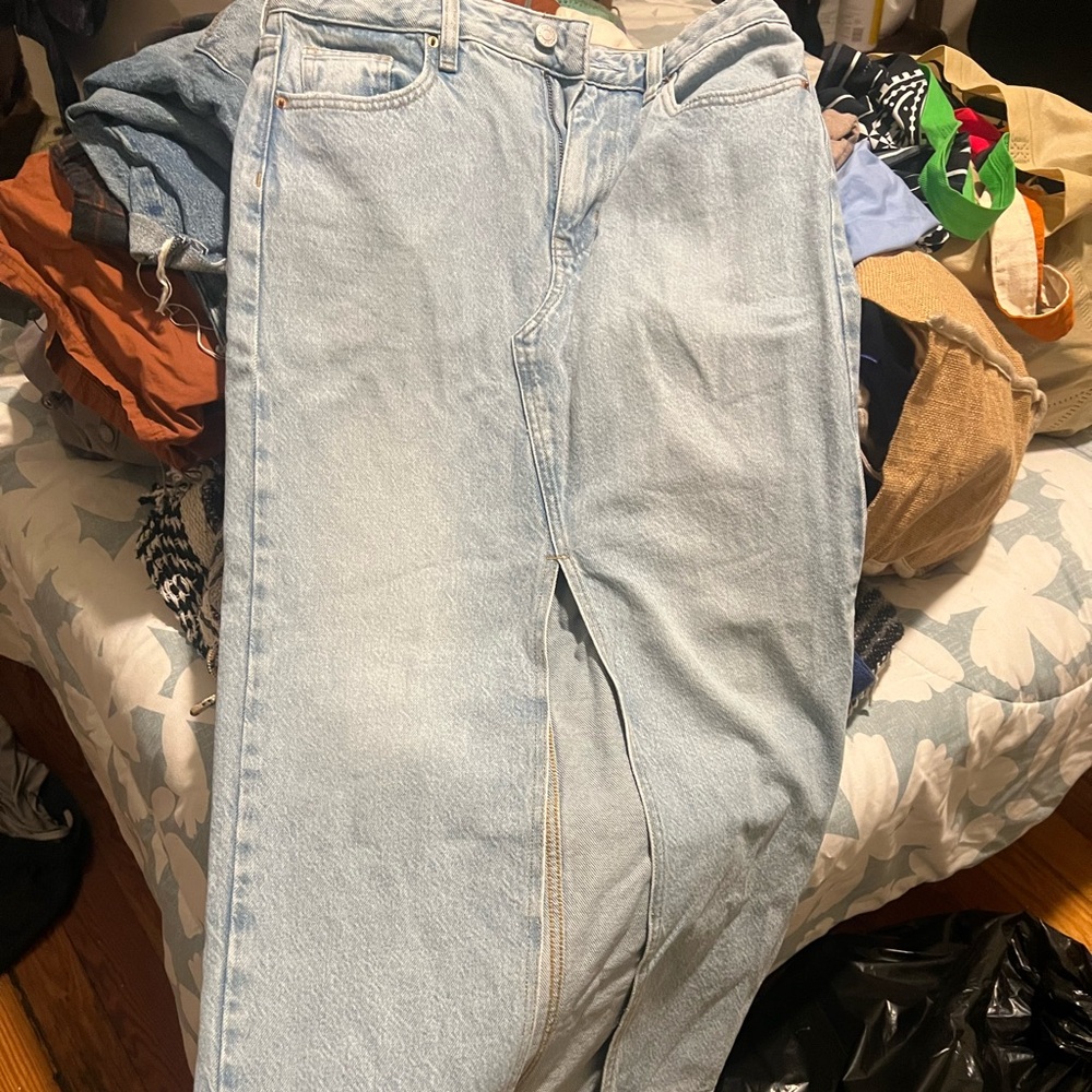 Pacsun long Jean skirt with a split in the middle